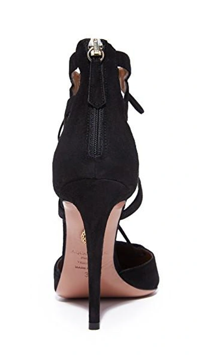 Shop Aquazzura Belgravia Lace Up Heels In Black