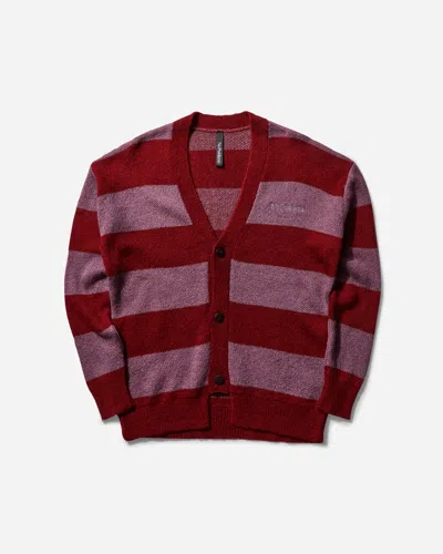 No Problemo Striped Mohair Oversized Cardigan In Red