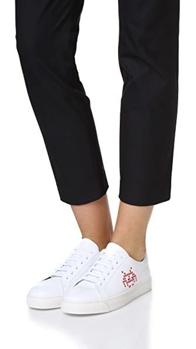 Shop Anya Hindmarch Space Invader Sneakers In White