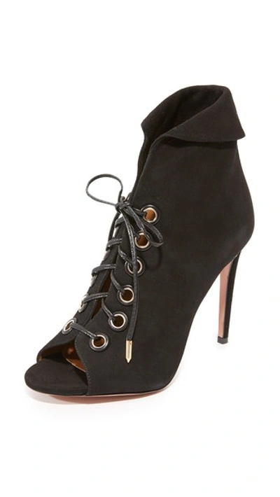 Shop Aquazzura Eva Booties In Black