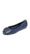 Tory Burch 'minnie' Travel Ballet Flat (women) In Royal Navy