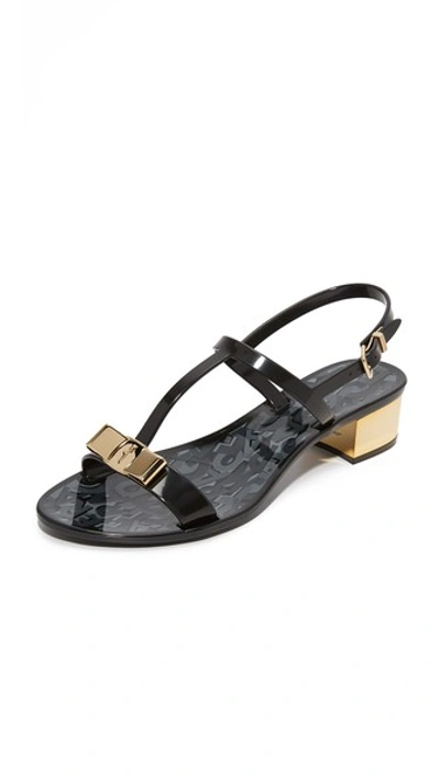 Shop Ferragamo Favilia Jelly City Sandals In Nero