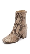 Taupe Snake Print Leather