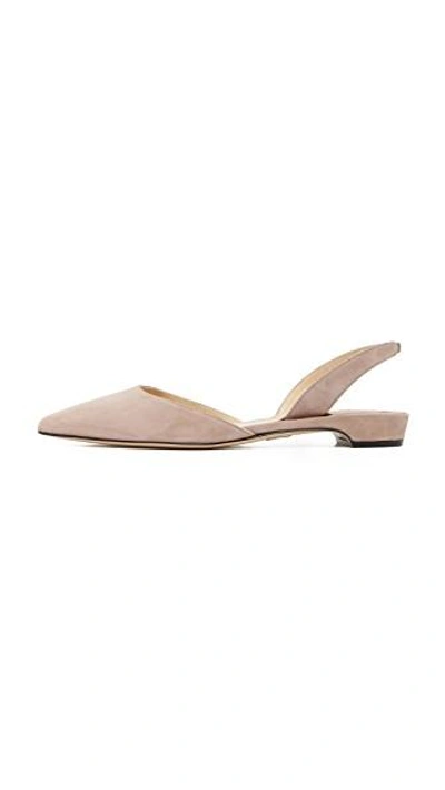 Shop Paul Andrew Rhea Suede Flats In Taupe