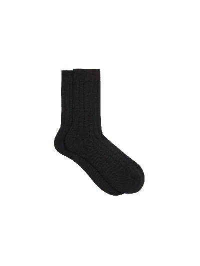 Pangaia Cashmere Ribbed Socks — Black In Black