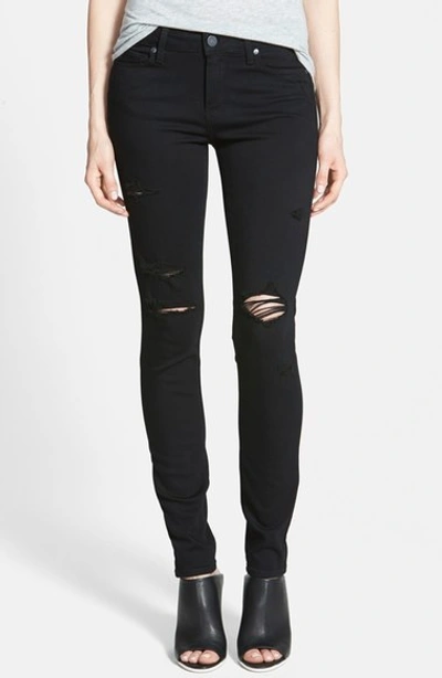 Shop Paige 'transcend - Verdugo' Ultra Skinny Jeans In Black Destructed