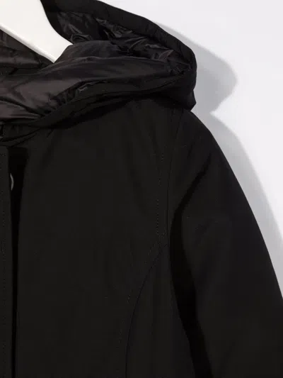 Woolrich Kids Cappotto Con Cappuccio In Black