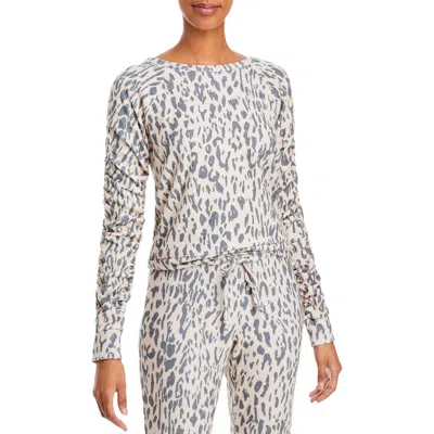 Chaser Womens Ribbed Ruched Pullover Top In Multi