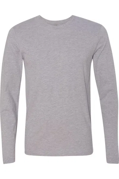 Next Level Unisex Cotton Long Sleeve T-shirt In Grey