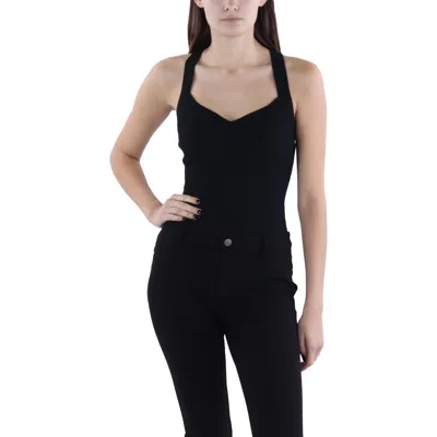 Abercrombie & Fitch Womens Ribbed Knit Thong Bodysuit In Black