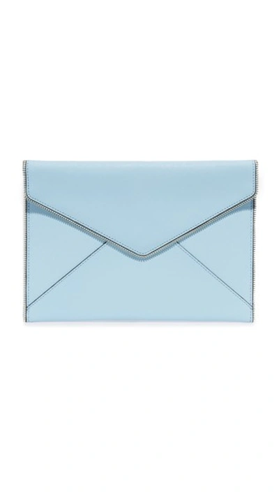 Rebecca Minkoff 'leo' Envelope Clutch In Sea Mist