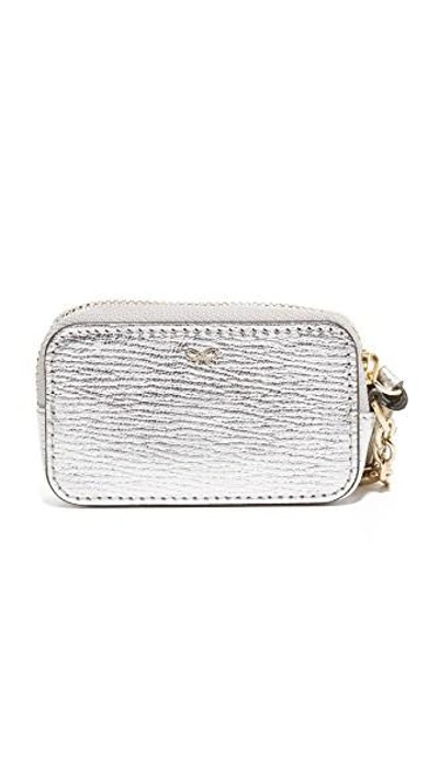 Shop Anya Hindmarch Eyes Coin Purse In Silver