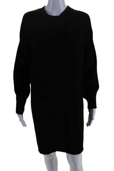 Fuzzi Womens Half Sleeve Crew Neck Short Sweater Dress Black In Black