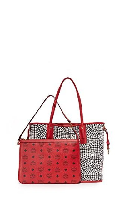 Shop Mcm Shopper Tote In Ruby Red