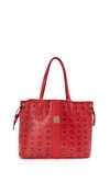 Mcm 'large Shopper Project' Reversible Coated Canvas Shopper In Red | Ruby Red