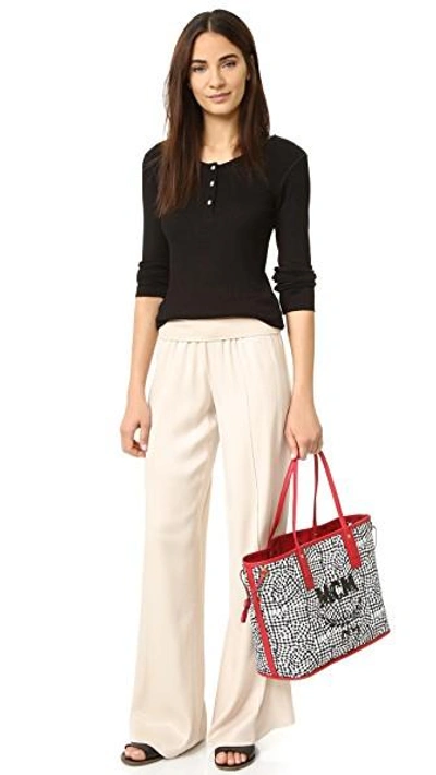 Shop Mcm Shopper Tote In Ruby Red
