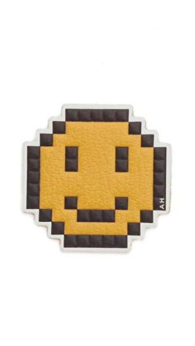 Shop Anya Hindmarch Pixelated Smiley Sticker In Mustard