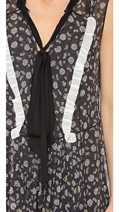 Shop Marc Jacobs V Neck Ruffle Dress In Black Multi