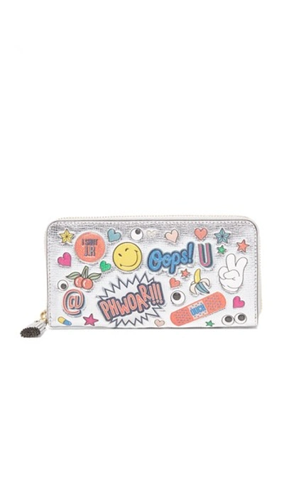 Shop Anya Hindmarch All Over Wink Wallet In Silver