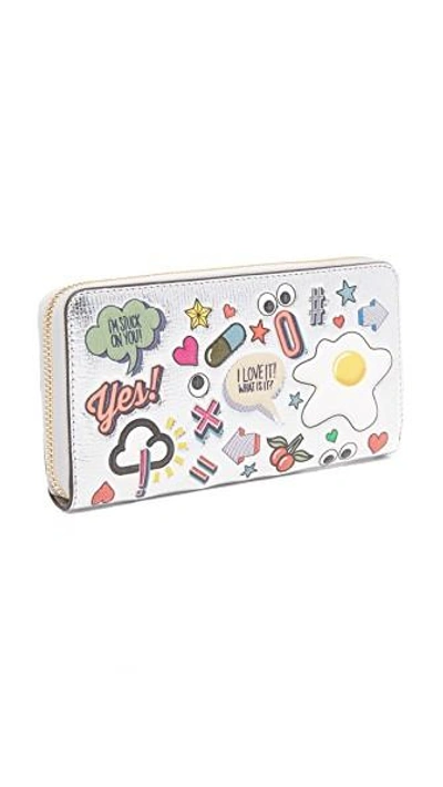 Shop Anya Hindmarch All Over Wink Wallet In Silver