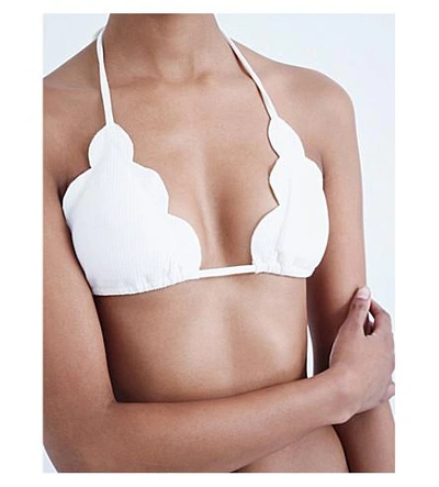 Shop Marysia Broadway Scalloped Bikini Top In Cocount