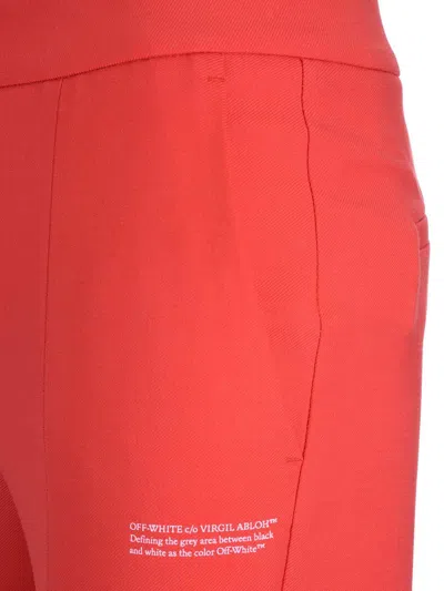 Off-white Split-hem Flared Trousers In Red