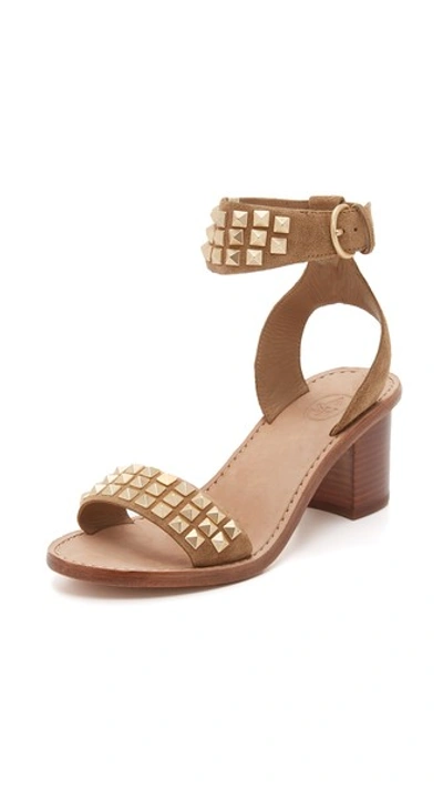 Ash Pearl Studded Leather Sandals In Wilde