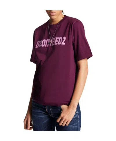 Dsquared2 D2 Reverse Logo-print T-shirt In Red