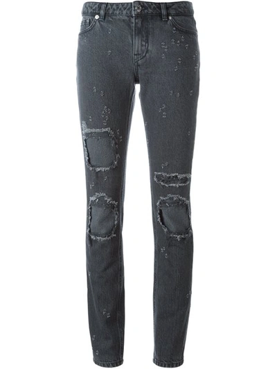 Givenchy Distressed Skinny Jeans In Black