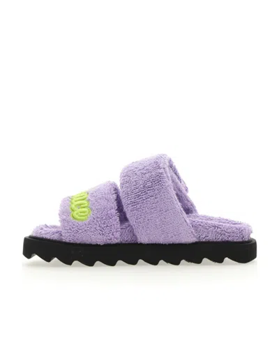 Versace Logo-patch Slides In Purple