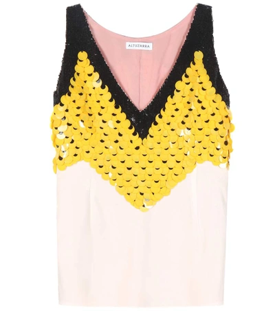 Shop Altuzarra Miranda Embellished Silk Top In Multicoloured