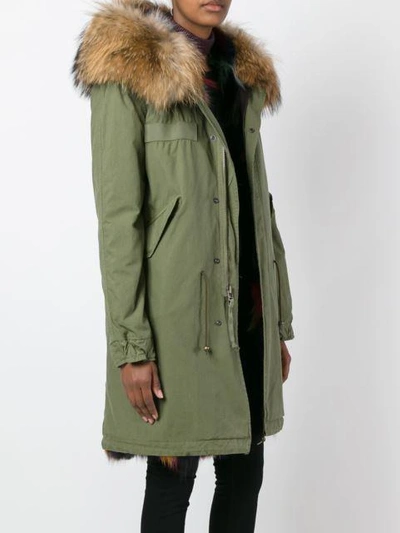 Shop Mr & Mrs Italy Fur Lined Mid Parka In Green