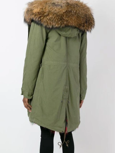 Shop Mr & Mrs Italy Fur Lined Mid Parka In Green