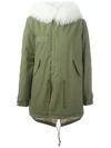 Mr & Mrs Italy Fox And Raccoon Fur Lined Jacket In Green