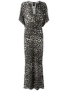 NORMA KAMALI Cheetah Print Maxi Dress,KK4253PL020303