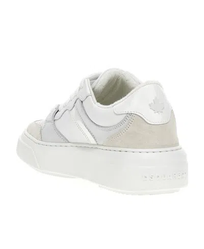 Dsquared2 Shielded Rubber Sole Sneakers With Perforated Toe In White