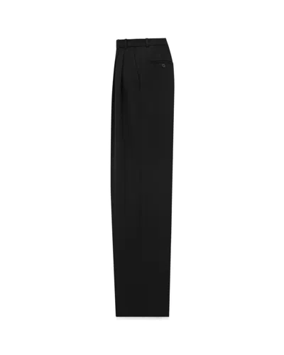 Saint Laurent Satin Flared Pants In Black