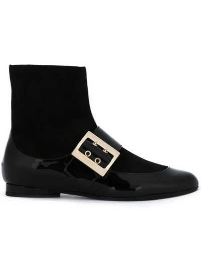 Lanvin Flat Ankle Boot In Black