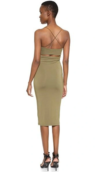 Shop Alexander Wang T Strappy Tank Dress In Army