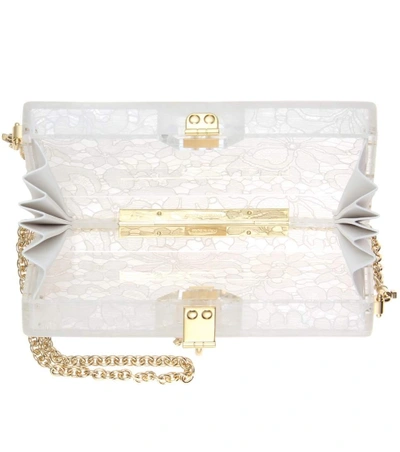 Shop Dolce & Gabbana Dolce Box Embellished Clutch In Ice
