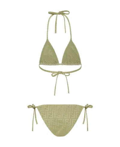 Fendi Double-sided Bikini In Green