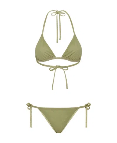 Fendi Double-sided Bikini In Green