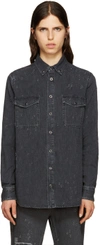 Givenchy Distressed Denim Shirt In 020 Grey