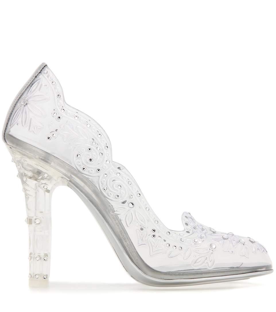 dolce & gabbana cinderella embellished transparent pumps