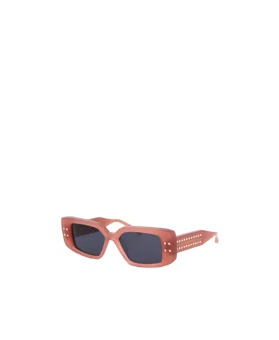 Valentino Eyewear Rectangular Frame Sunglasses In Pink