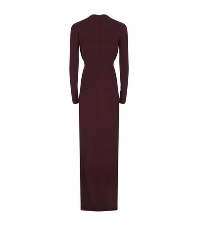 Givenchy Long Sleeve Ruched Detail Jersey Gown In Burgundy | ModeSens