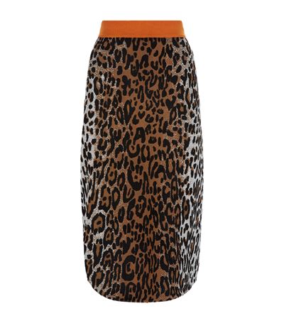 leopard print knit skirt