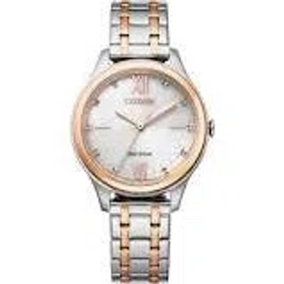 Citizen Em0506-77a Women's Eco-drive Two-tone Stainless Steel Watch, Ivory Dial