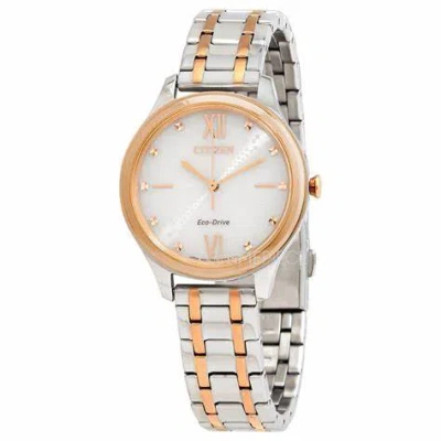 Citizen Em0506-77a Women's Eco-drive Two-tone Stainless Steel Watch, Ivory Dial