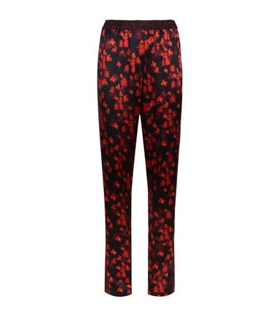 Shop Givenchy Floral Silk Trousers